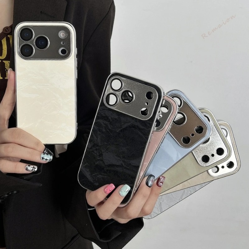 Camera Lens Protector - Luxe geplateerde leren telefoonhoes voor iPhone
