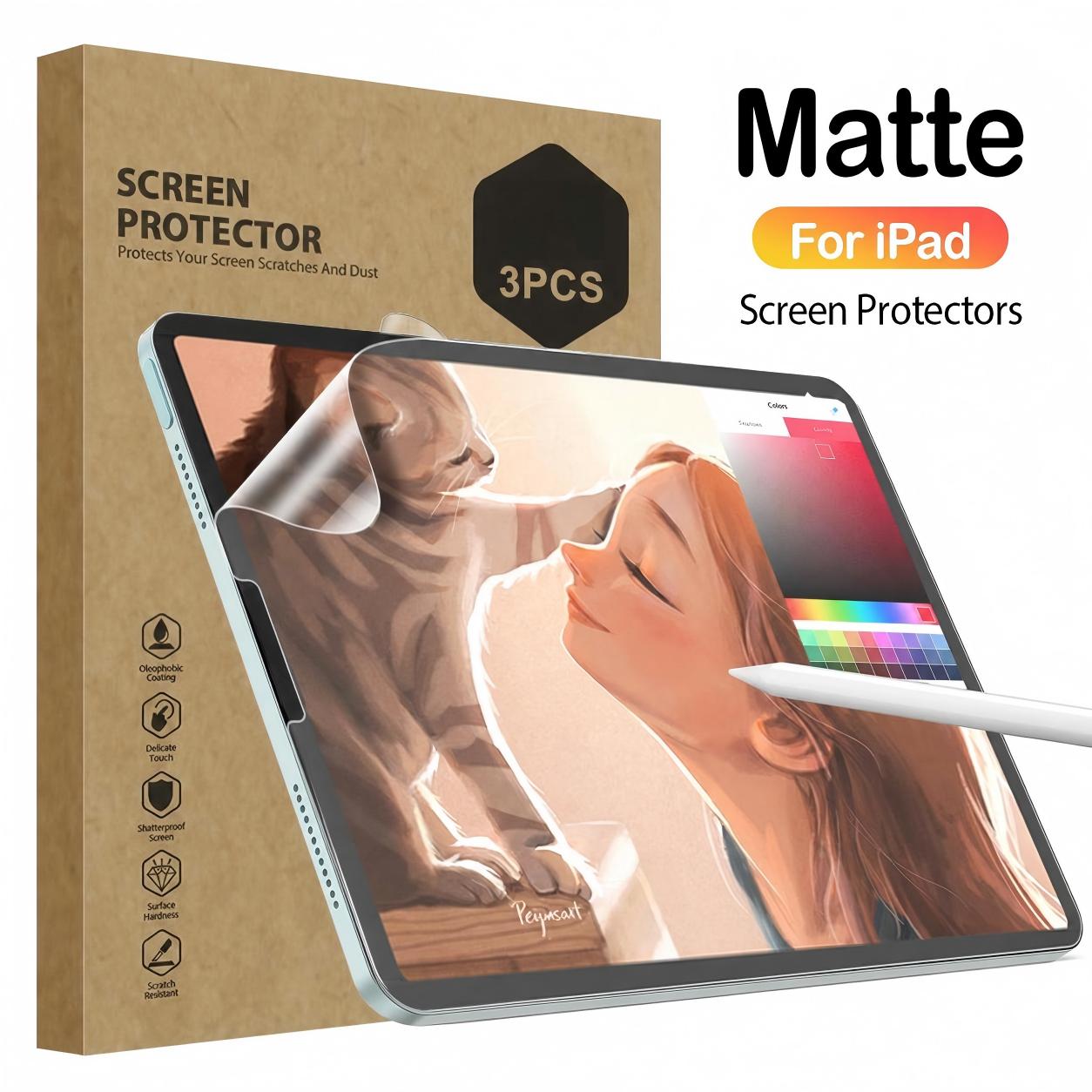 Matte Anti Glare Screen - 3 stuks papierachtige matte screenprotector voor