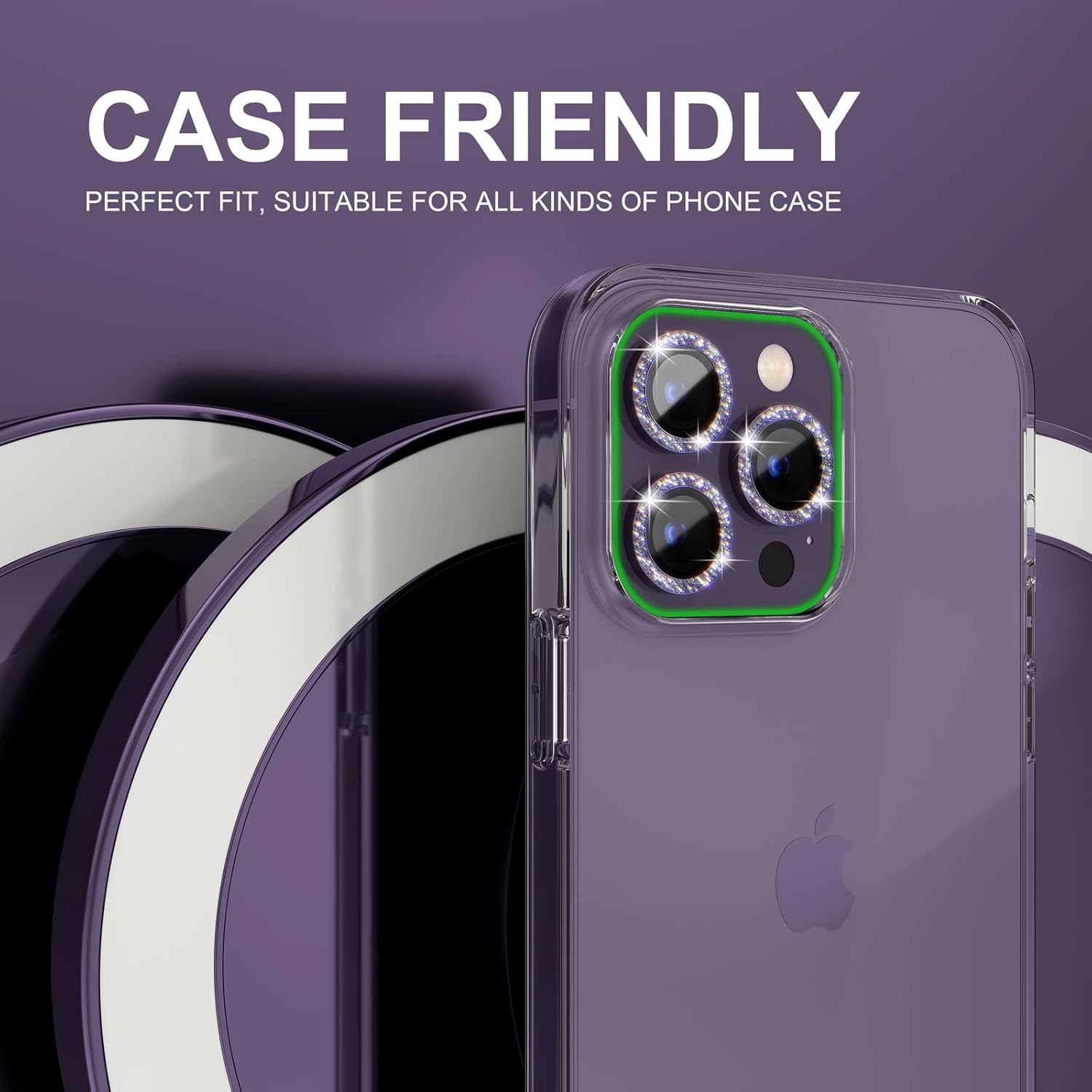 1Set Bling Glitter Paarse Came - Tempered Glass Screen 9H recensie en prijs